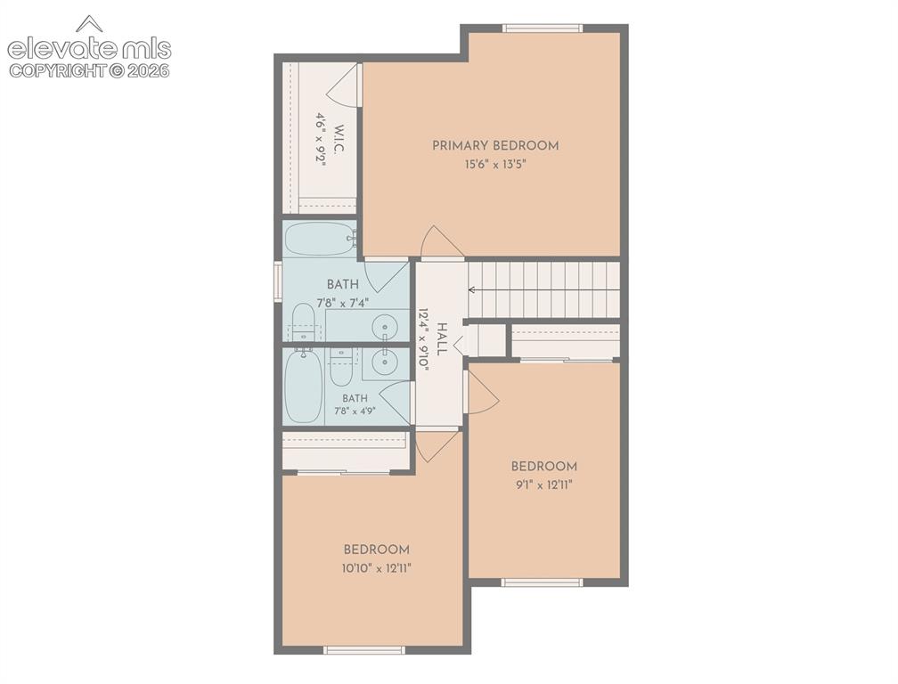Image 41 of 41: Upstairs floor plan