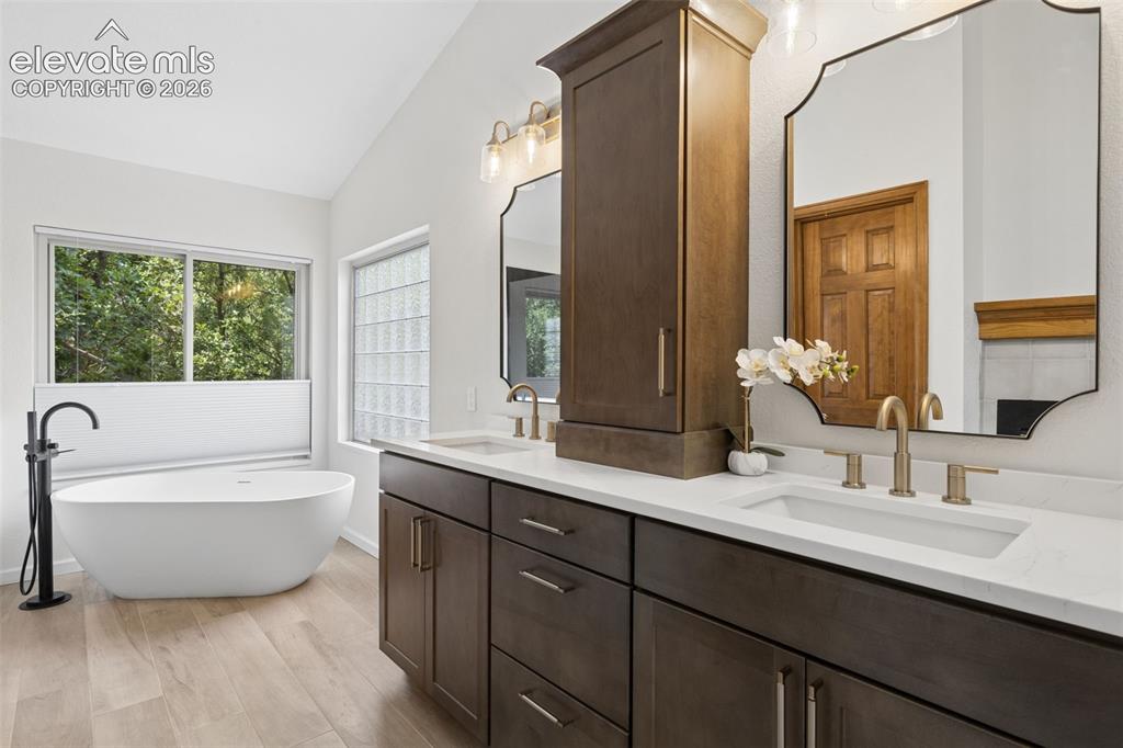 Image 28 of 44: Refined and fully remodeled primary bath