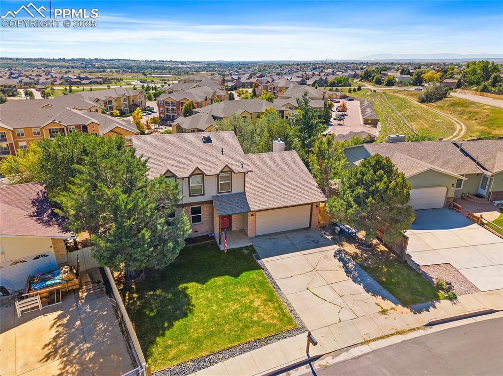 Image 42 of 45: Aerial perspective of suburban area
