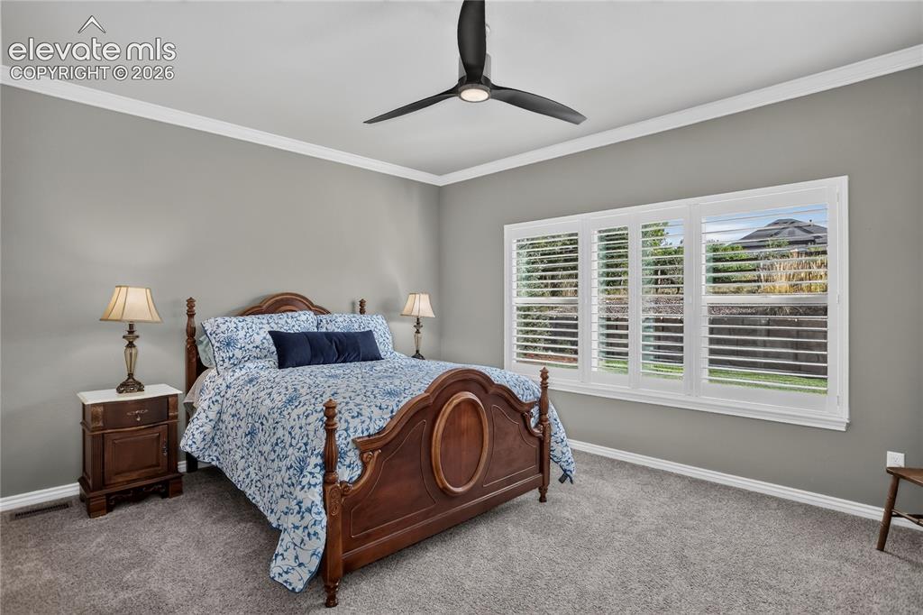 Image 10 of 29: Large primary bedroom w/ crown molding
