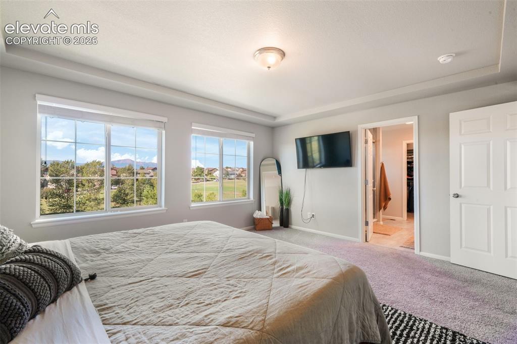 Image 24 of 48: Recessed ceiling detail and dual windows with grid inserts