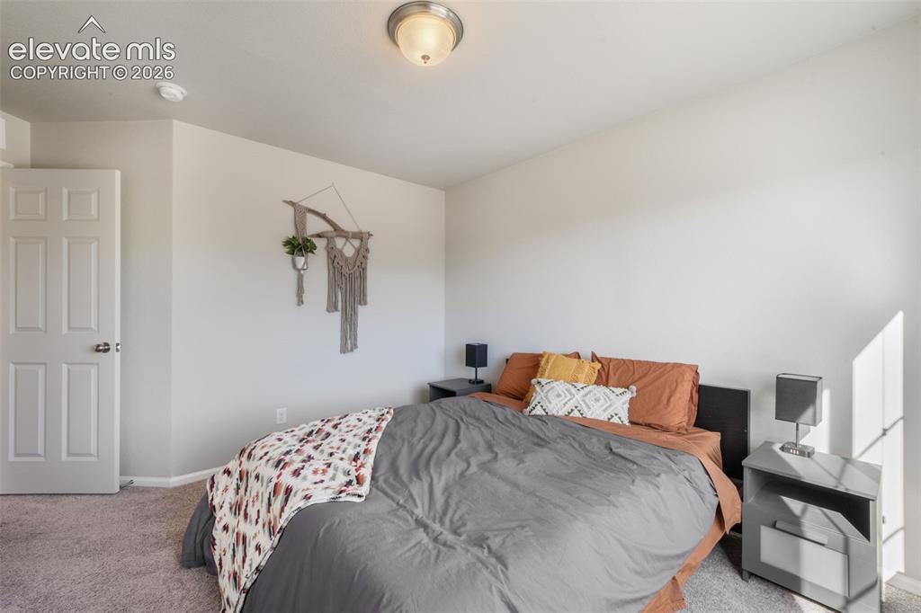 Image 34 of 48: Wall-to-wall carpeting and a ceiling-mounted light fixture