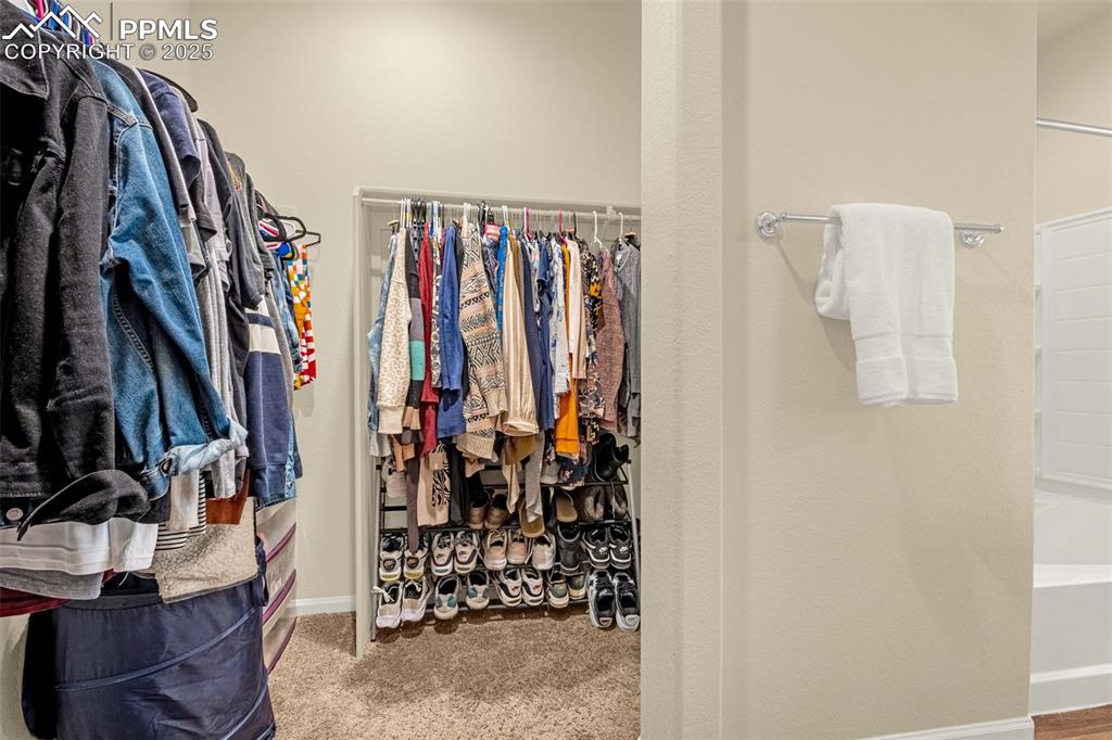 Image 17 of 28: Spacious closet featuring carpet