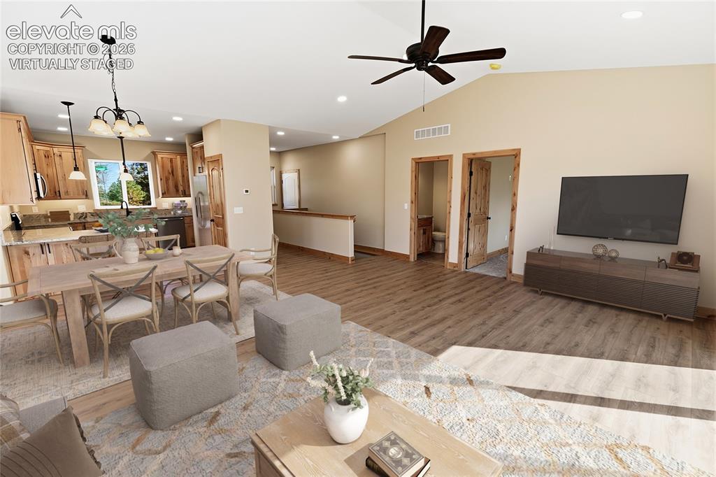 Image 7 of 37: Living Dining Kitchen - Virtually Staged
