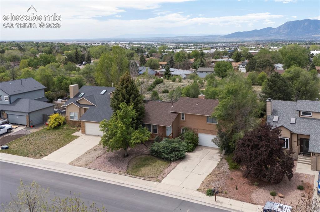 Image 3 of 43: Residential street with multiple properties, mature trees, and landscaping