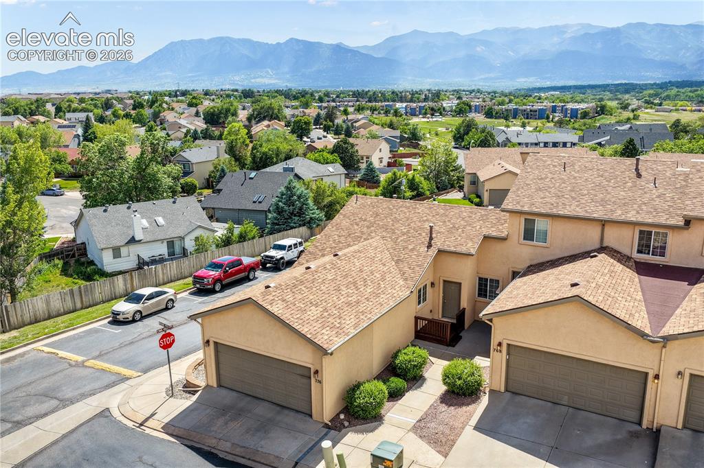 Image 4 of 50: Aerial view of front of home