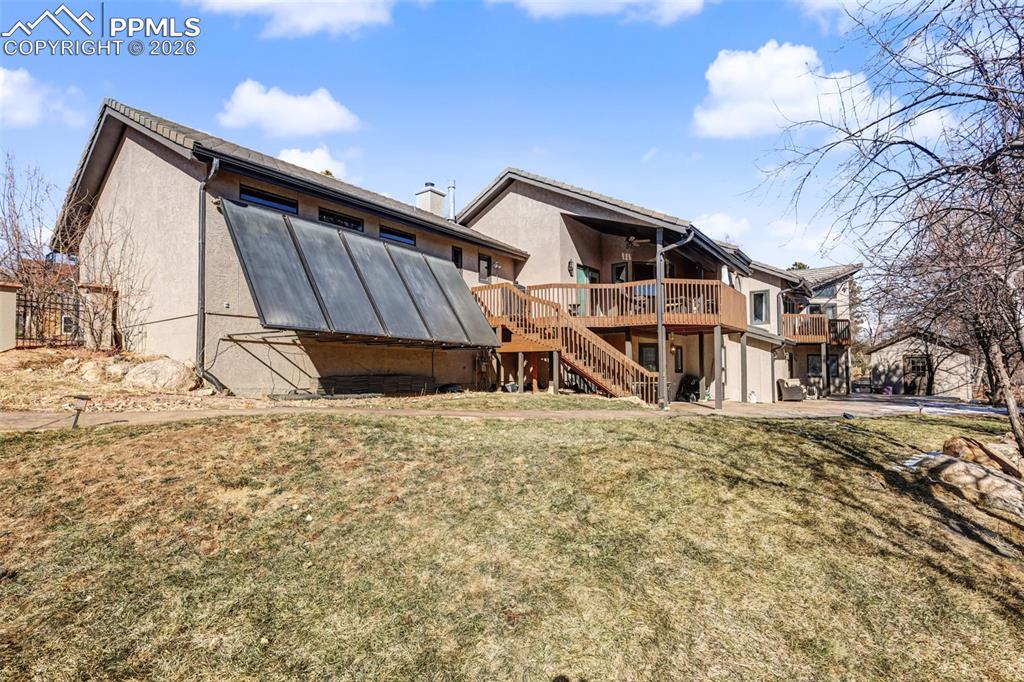 Image 40 of 50: Thermal Solar Panels provide energy to the hydronic radiant floor heat syst