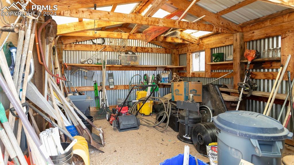Image 36 of 45: Interior of storage shed
