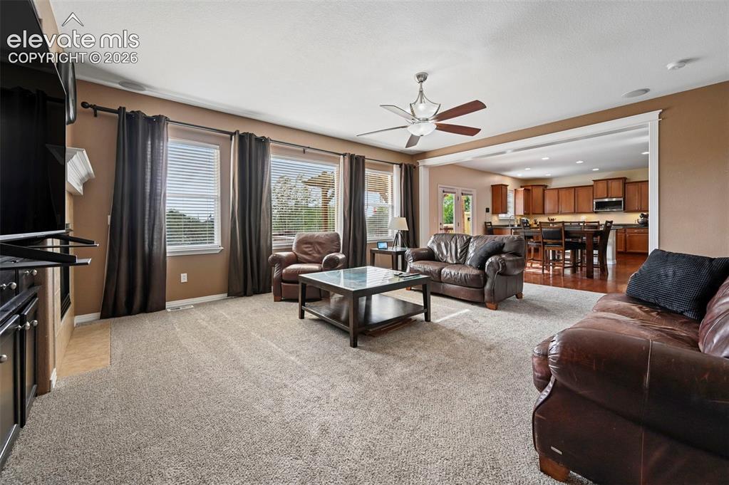 Image 5 of 37: Expansive yet cozy and open to the kitchen