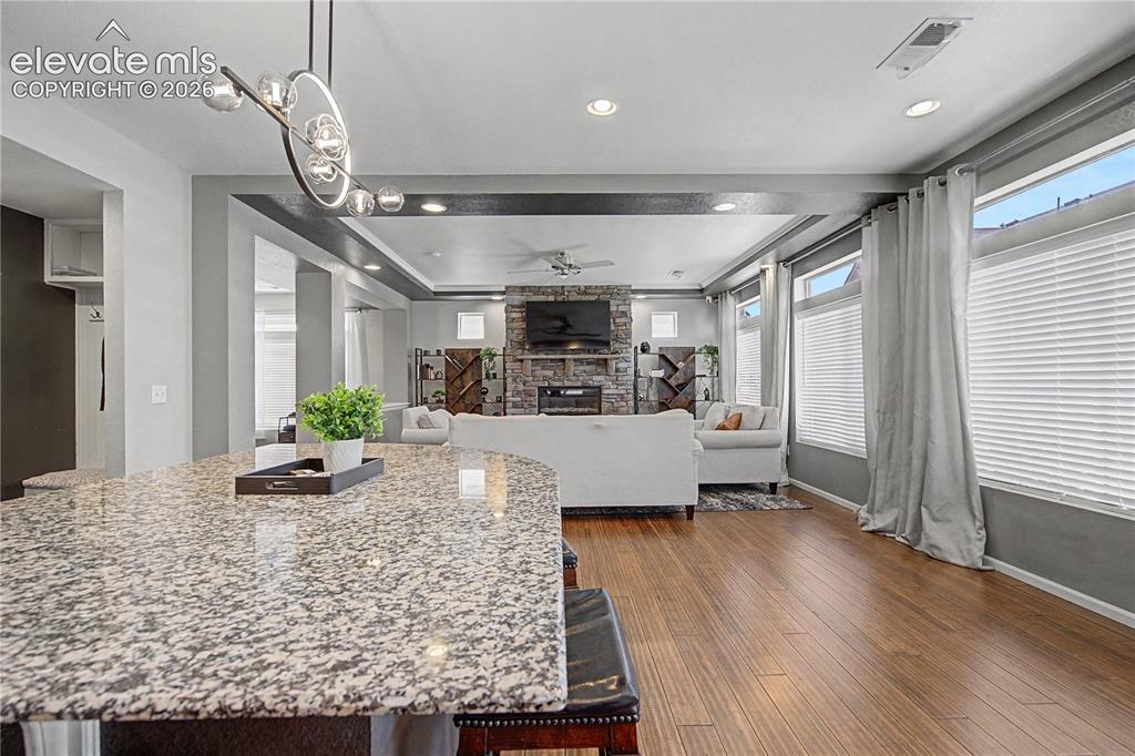 Image 13 of 40: Kitchen Open to Living Room!