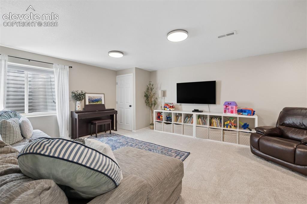 Image 23 of 43: Large basement family room, great for entertaining!