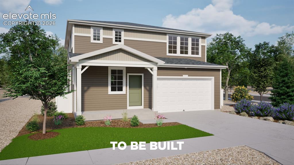 Image 1 of 34: Two-story residence featuring a covered front porch with white columns, a n