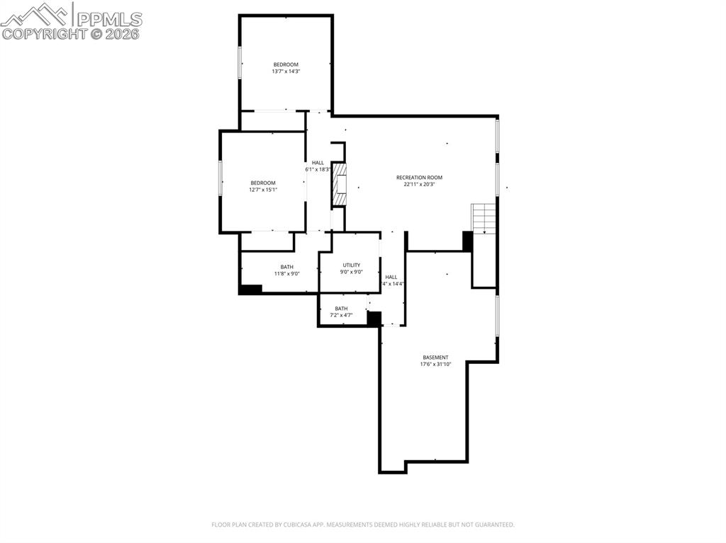 Image 46 of 47: Basement Level with 2 more bedrooms and rec room