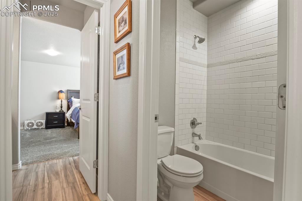 Image 31 of 49: basement bathroom with separate tub and toilet room