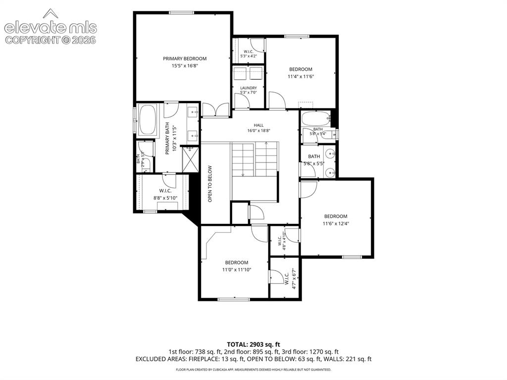 Image 38 of 40: Upper level floorplan