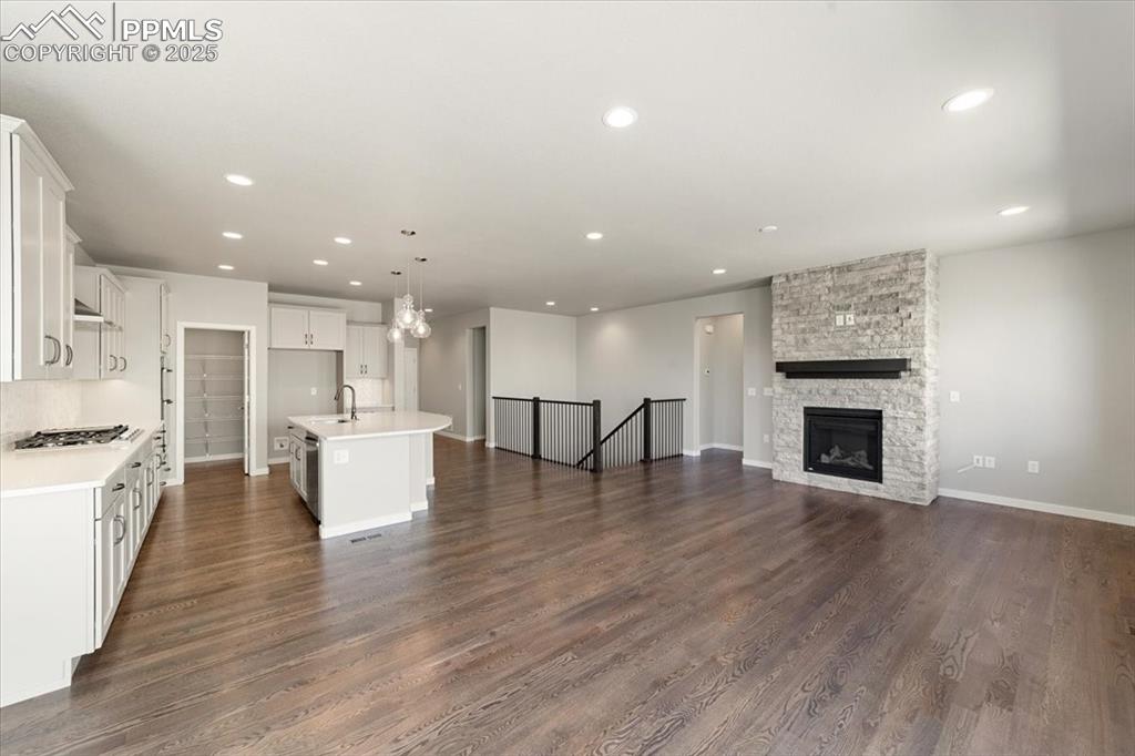 Image 11 of 37: Great Room, Dining area, and Kitchen