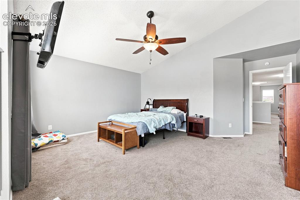 Image 12 of 27: Primary Bedroom with Vaulted Ceiling