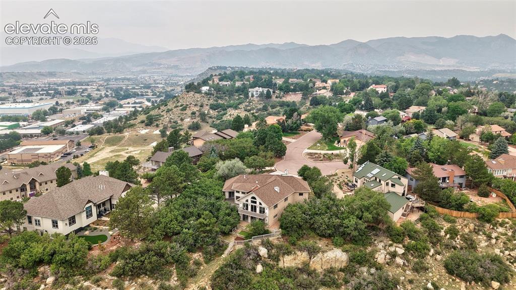 Image 7 of 45: Elevated neighborhood setting with diverse architectural styles