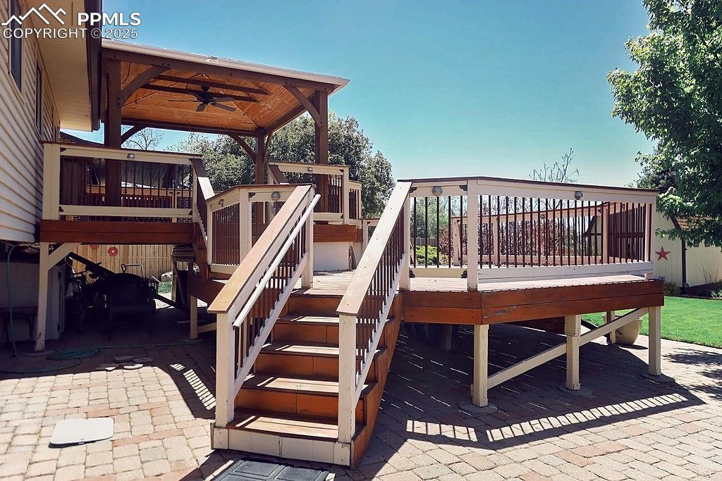 Image 38 of 50: Patio & 2-Level Decks