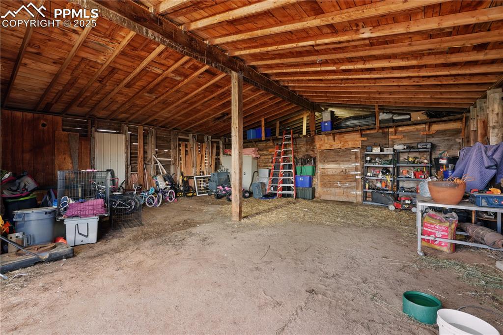 Image 44 of 50: Large barn/parking area - back half of barn is the same size with 2 STALLS!
