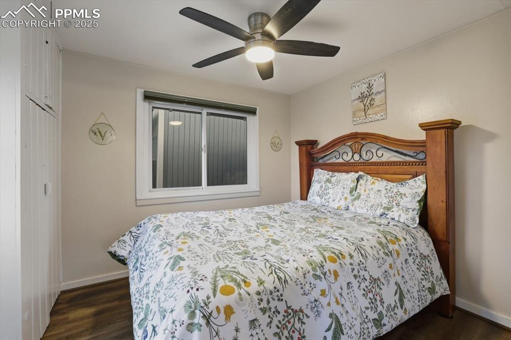 Image 24 of 47: The third bedroom is located in the rear of the home, in the addition to th