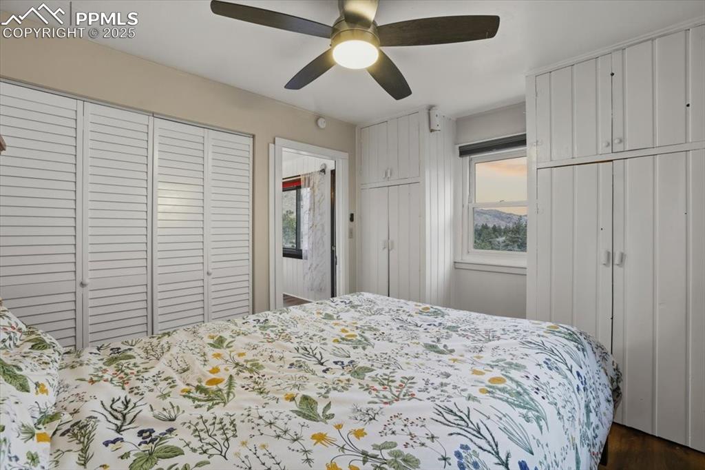 Image 26 of 47: The third bedroom has lots of storage and amazing views. 