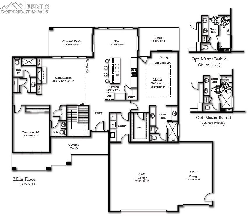 Image 2 of 36: Main Level Floor Plan w/ options