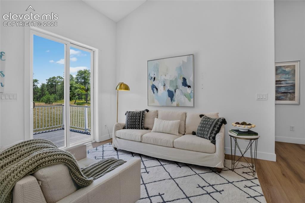 Image 42 of 47: Guest house living room w/ walk-out