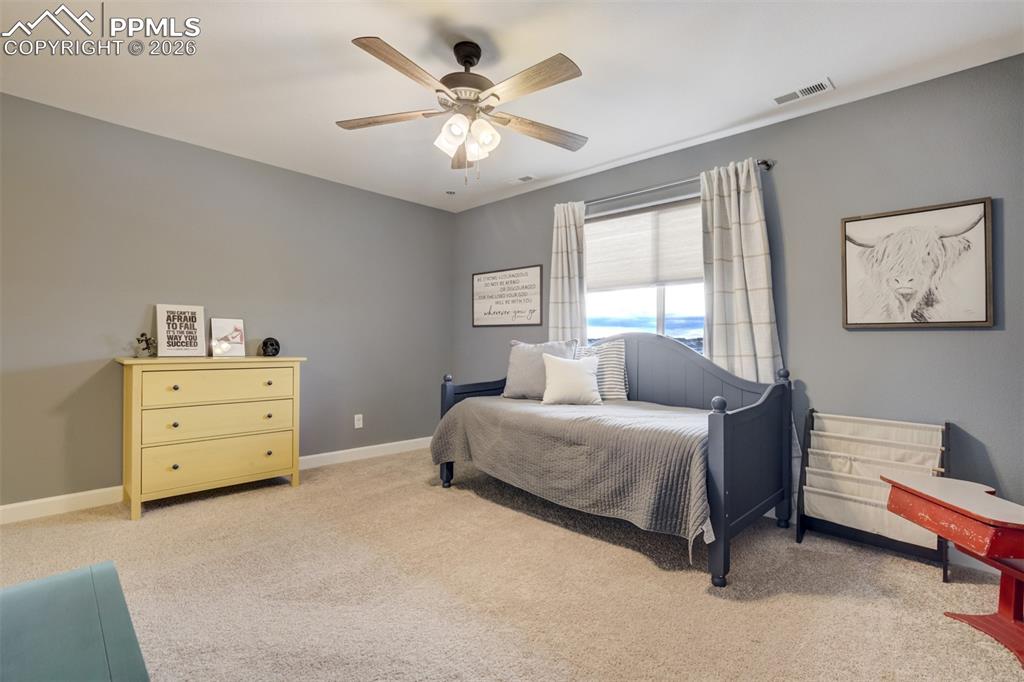 Image 35 of 50: Bedroom 4 upstairs. Also attached to the Jack-&-Jill bathroom. 