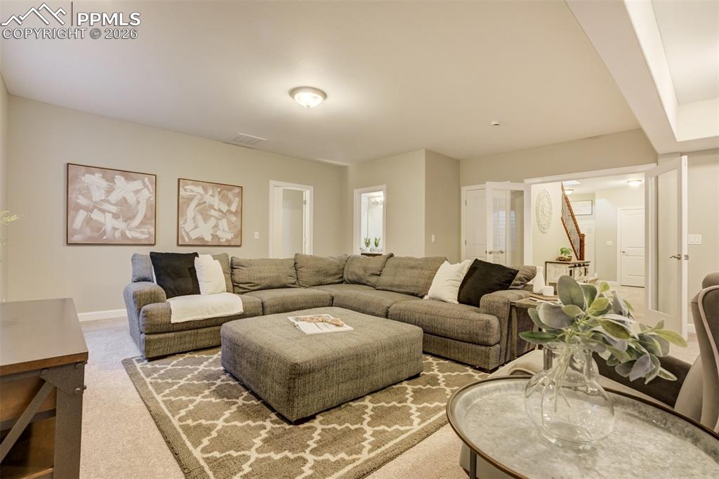 Image 38 of 50: Basement family room. 