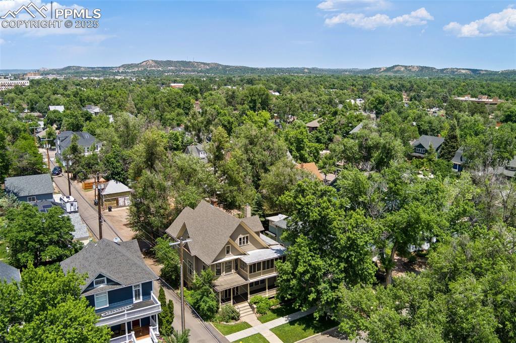 Image 5 of 50: Drone / aerial view of a mountain backdrop