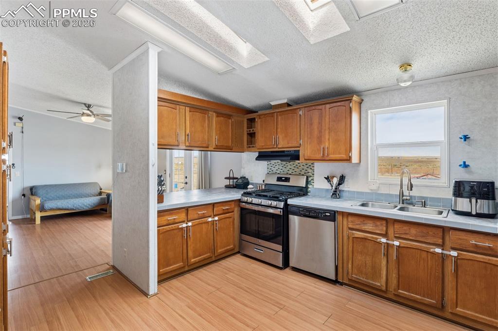 Image 13 of 34: Kitchen Features Two Skylights