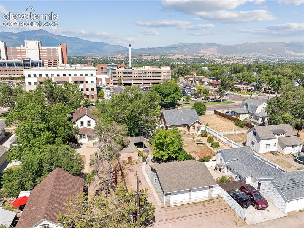 Image 30 of 35: Aerial perspective showcasing a residential area with varied housing styles