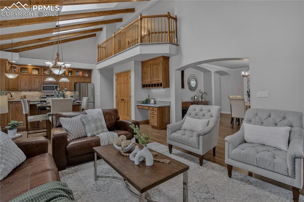 Image 12 of 48: Upper balcony connects the two upstairs bedrooms