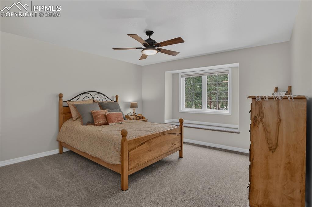 Image 29 of 48: Upstairs Bedroom #3. Upstairs bedroom, stairs and hallway have brand-new ca