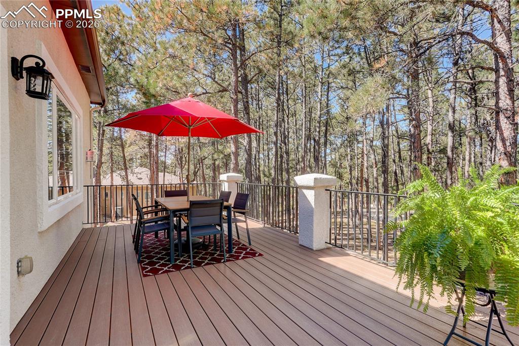 Image 37 of 48: Dine under a canopy of Ponderosa Pines!