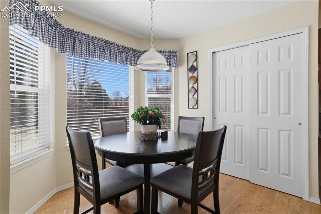 Image 16 of 48: Eat in kitchen area and pantry.