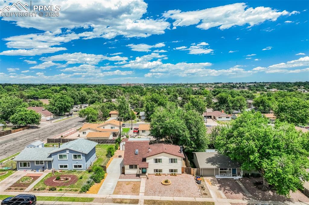 Image 3 of 44: Aerial perspective of suburban area
