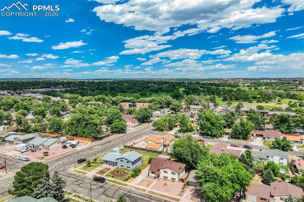 Image 42 of 44: Aerial view of residential area