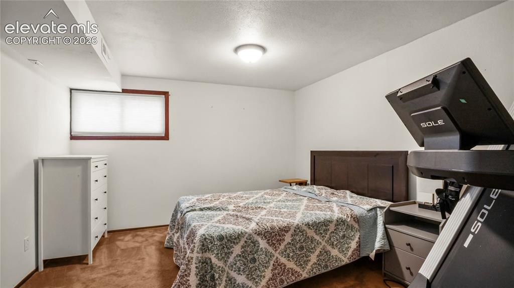 Image 26 of 40: Bedroom ensuite basement in the basement, window with wood-finish trim, ove