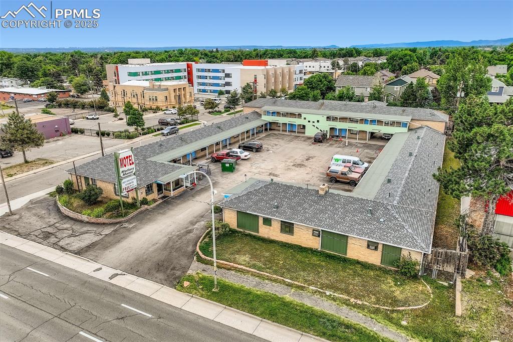 Image 47 of 49: Aerial view of property and surrounding area