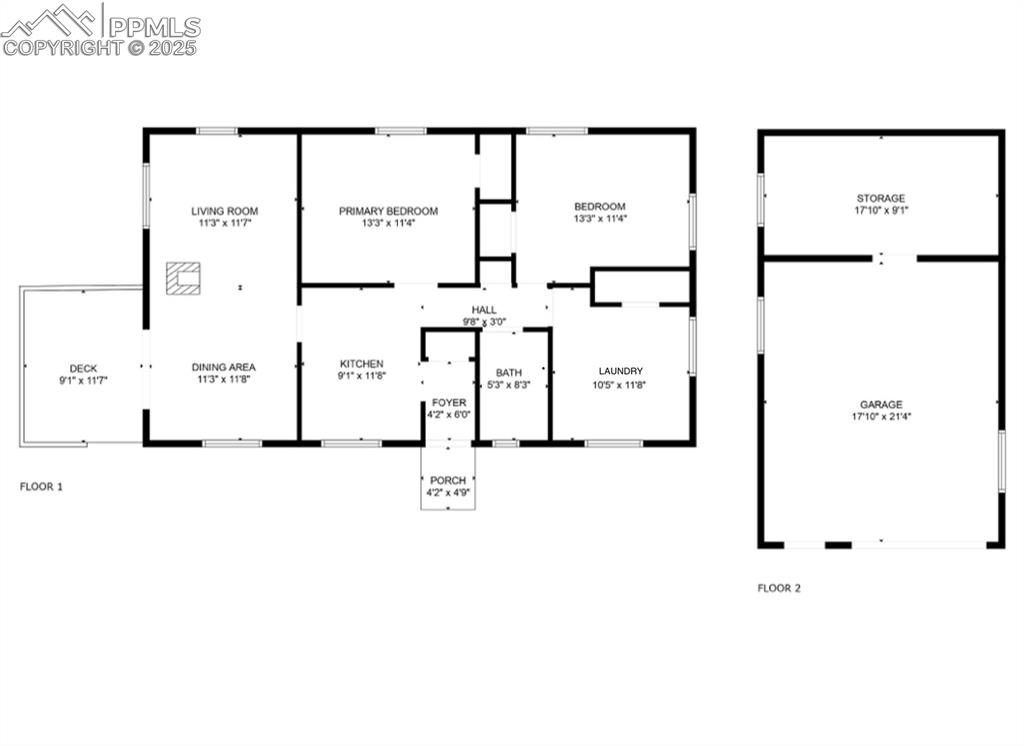Image 24 of 24: floor plan for home and garage