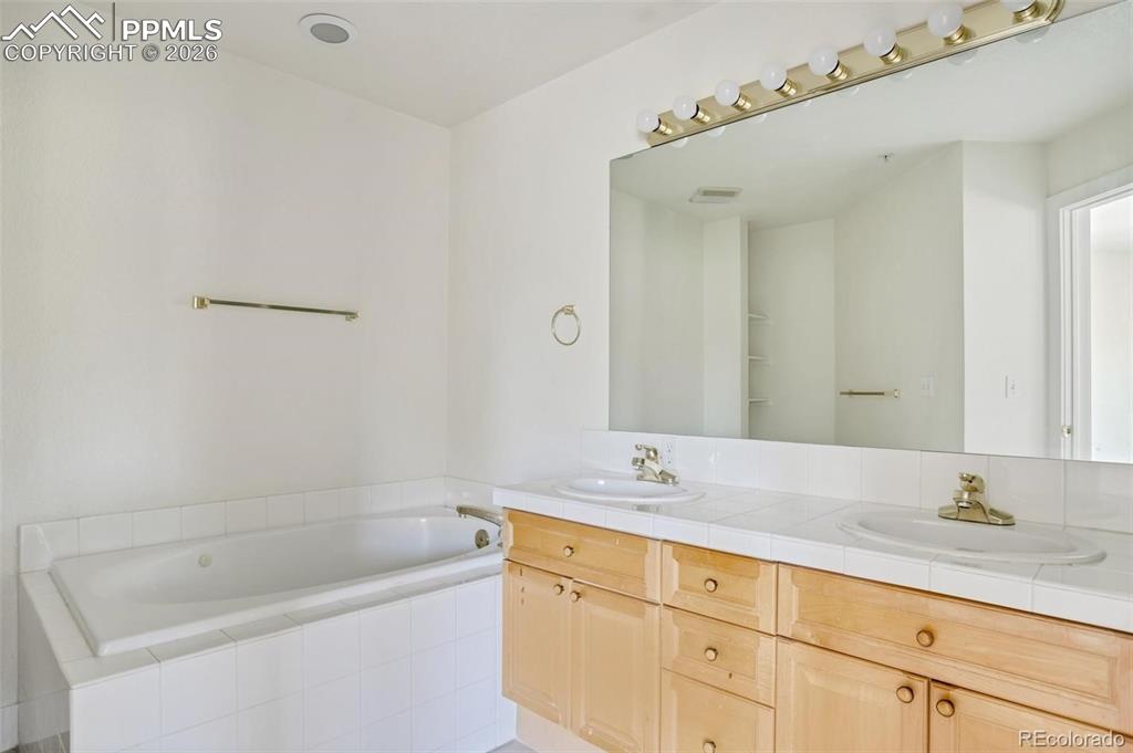 Image 14 of 27: Primary Bathroom Suite w/Tub Shower