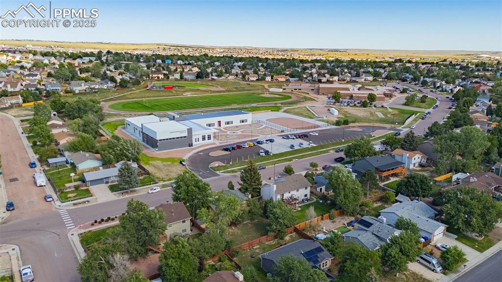 Image 32 of 37: Aerial perspective of suburban area