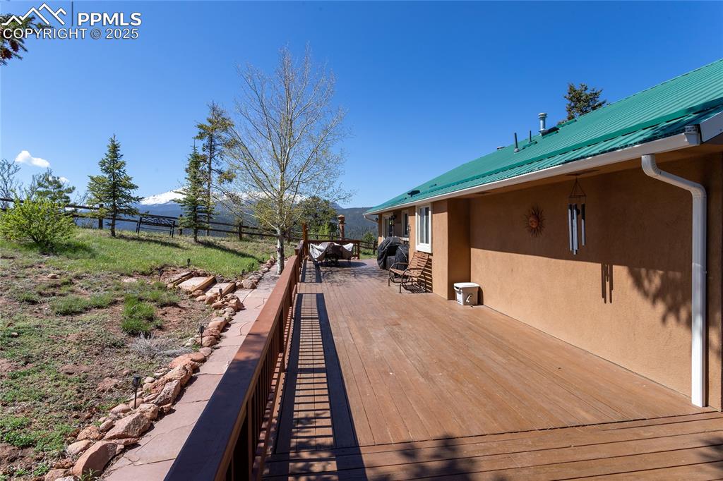 Image 37 of 44: View of deck with Pikes Peak View