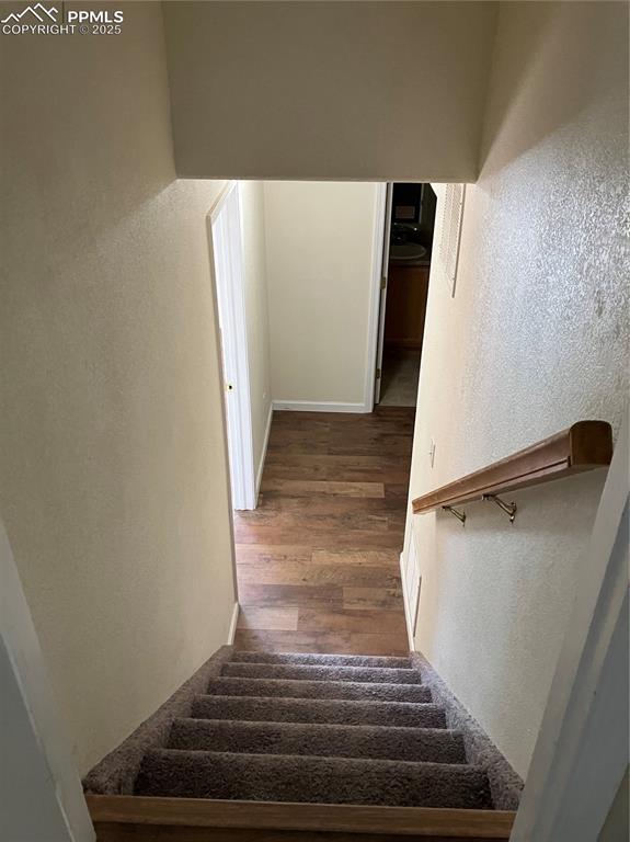 Image 21 of 28: New carpet on basement stairs