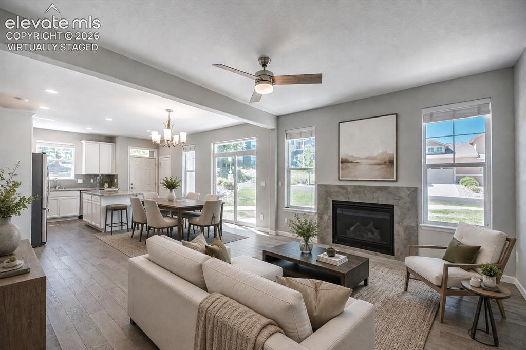 Image 3 of 39: Virtually staged modern living room