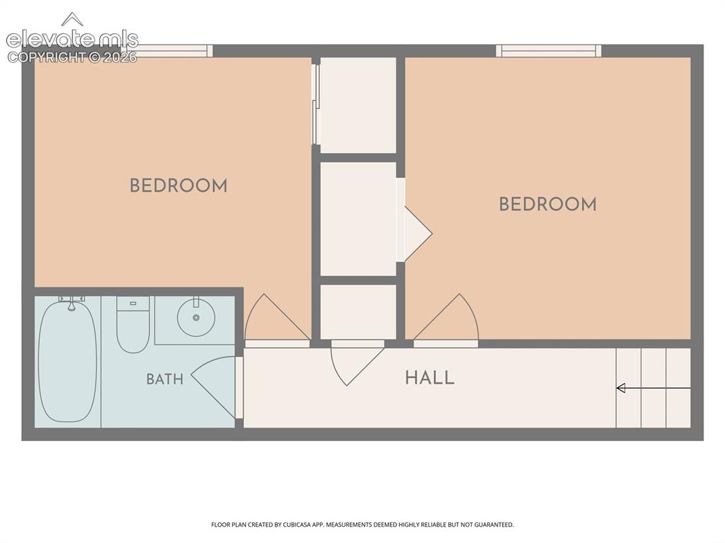 Image 48 of 48: Second part of Upper level layout- additional beds and bath