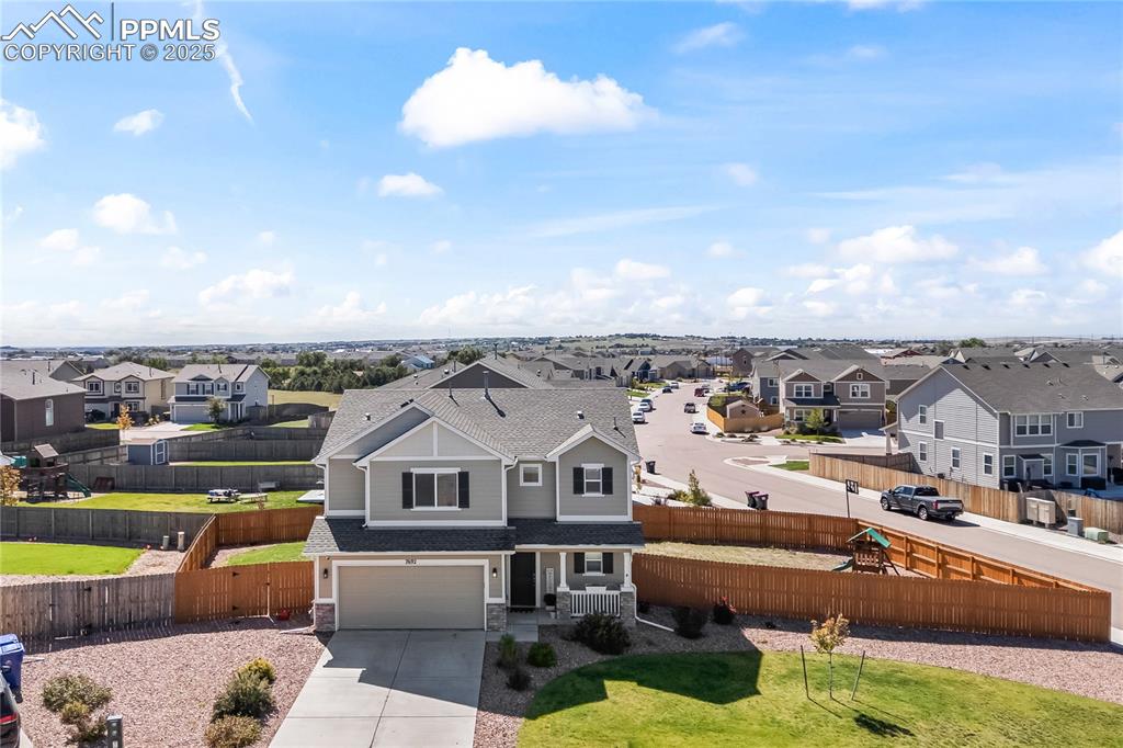 Image 37 of 40: Aerial perspective of suburban area
