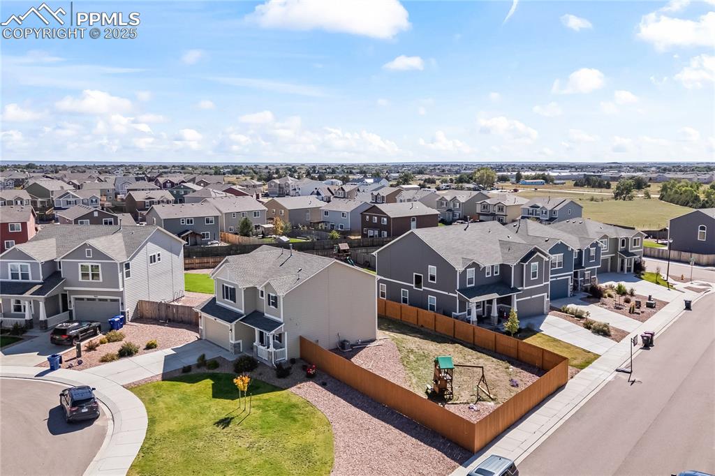 Image 38 of 40: Aerial perspective of suburban area